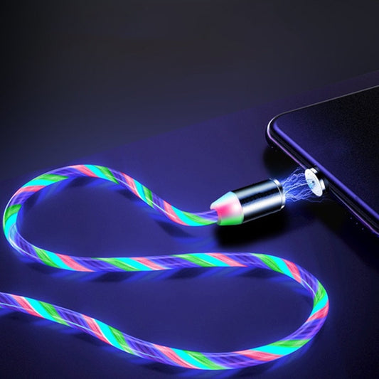 3 In1 Magnetic Current Luminous Lighting Charging Mobile Phone Cable cle usb c cable for Samsung LED Micro USB Type C for Iphone